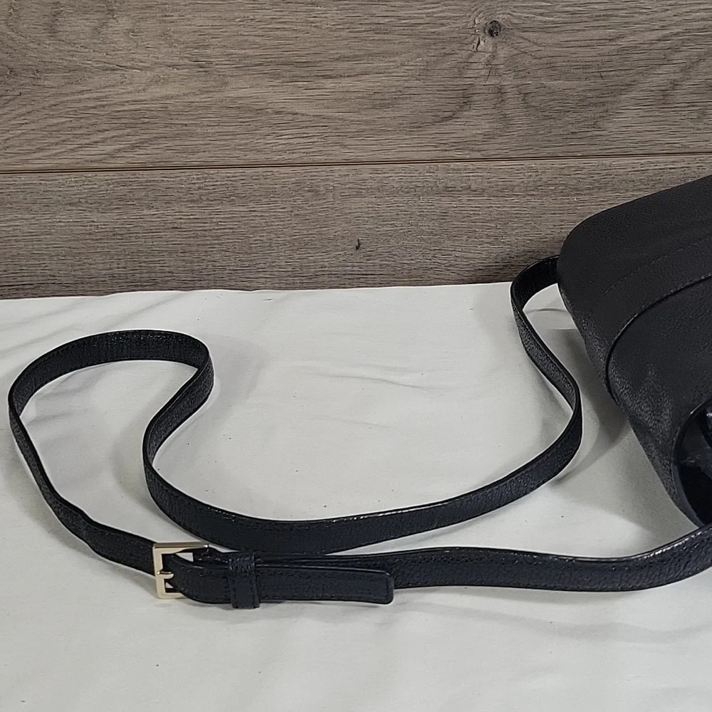 Kate Spade Black Textured Leather Crossbody Shoulder Bag